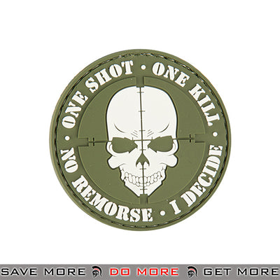 Lancer Tactical Velcro Morale Patch AC-130E - PVC One Shot One Kill, Green Patch- ModernAirsoft.com