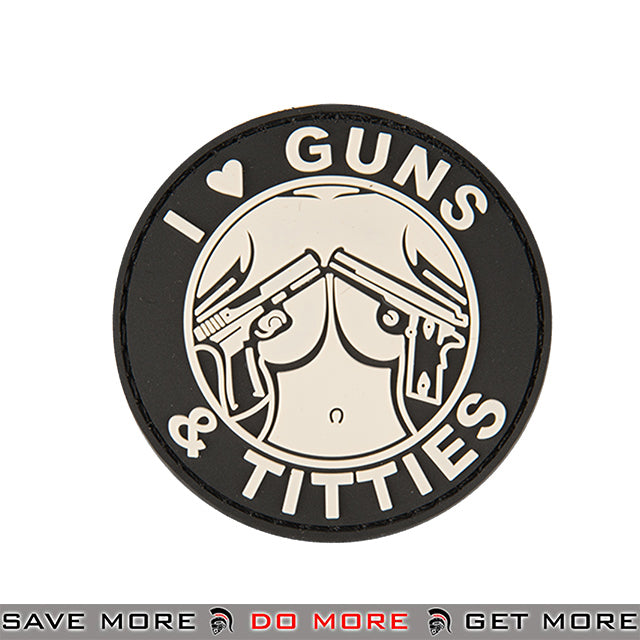 Lancer Tactical Velcro Morale Patch AC-130G - PVC Guns & Titties, Black Patch- ModernAirsoft.com