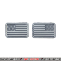 Lancer Tactical Velcro Morale Patch AC-139B - Rubber US Flag Forward / Reverse Set, Gray Patch- ModernAirsoft.com