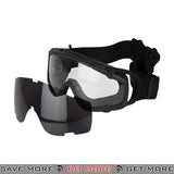 Lancer Tactical SI Style Fan Ballistic Goggles w/ 2 Lens AC-444BF - Black Head - Goggles- ModernAirsoft.com