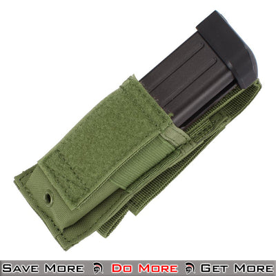 Condor MA32-001 MOLLE Single Pistol Mag Airsoft Pouches Green Open