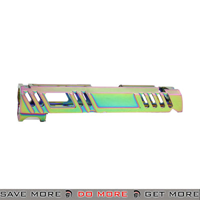 LA Capa Customs 4.1 "Conqueror" Aluminum Slide Part Upgrade For Airsoft GBB Pistols - Green Rainbow