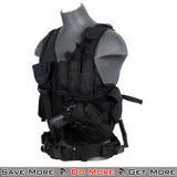 Lancer Tactical Cross Draw Airsoft Vest Plate Carrier Back Front Side