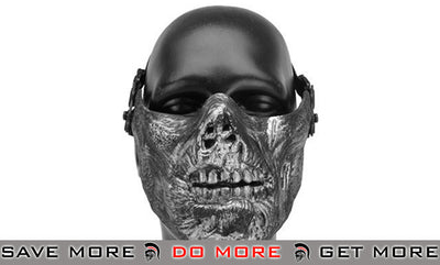 6mmProShop Iron Face Lower Half Mask "Zombie" - Silver