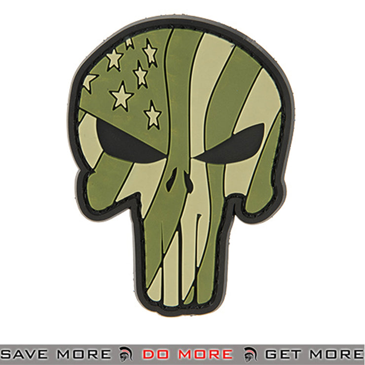 G-Force Punisher Flag PVC Airsoft Morale Patch Green Waving US Flag