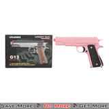 UK Arms 1911 Metal Spring Powered Airsoft Pistol Pink Mag