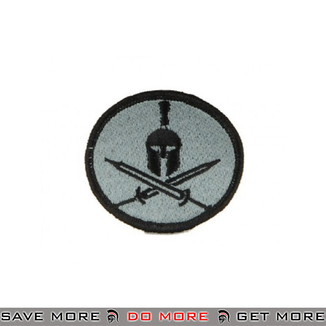 Lancer Tactical Velcro Morale Patch AC-114 - Spartan Crossed Swords, Gray Patch- ModernAirsoft.com