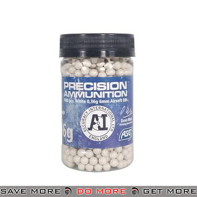 Precision 0.36g 6mm Airsoft BBs by ASG - White, 1000 ct 0.27g & Heavier BBs- ModernAirsoft.com